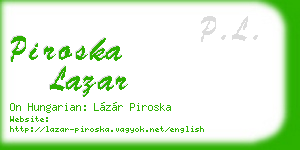 piroska lazar business card