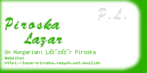 piroska lazar business card